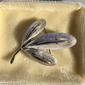 Silver Tone  Leaf Trio Brooch - Women's Jewelry